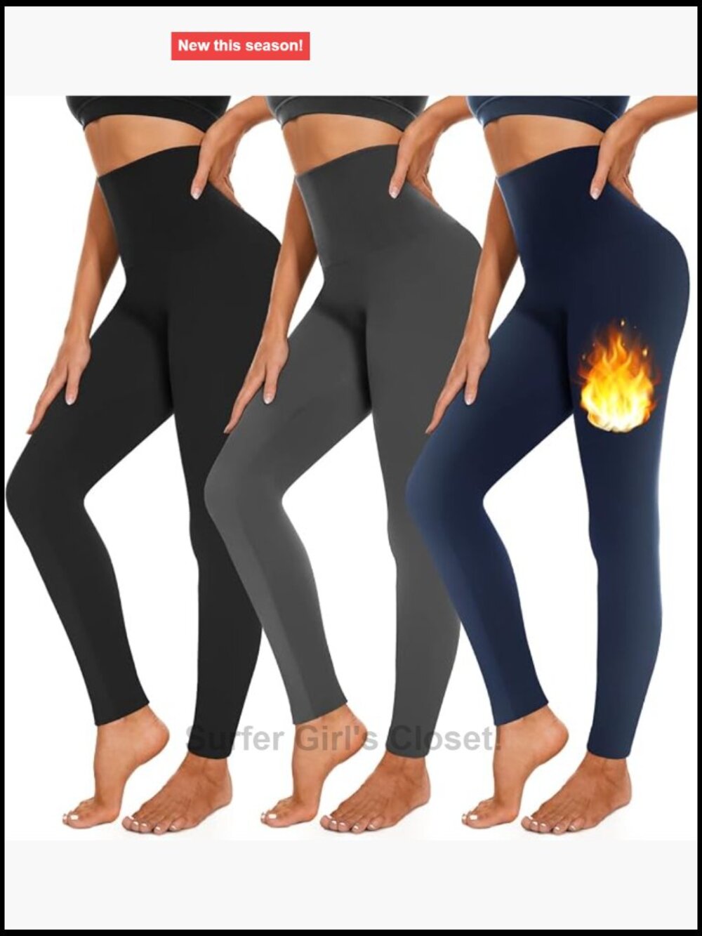 Fleece Lined Leggings Women High Waisted Winter Yoga Pants 3 Pack